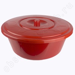 Таз пластиковый 10 л "Колор", с крышкой, цвет красный